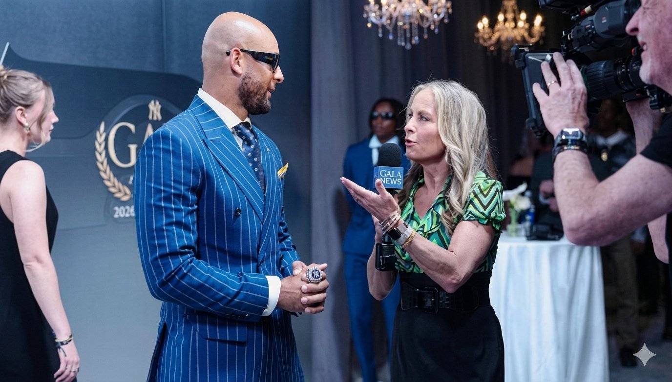 Cody White interviewed at New York Yankees Gala in custom CJ suit